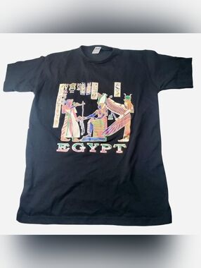 Egypt Tshirt Unisex Medium Black Graphic Print 100% Egyptian Cotton Round Neck